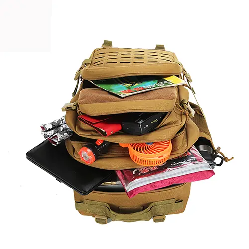 Large Tactical MOLLE Backpack with Enhanced Storage